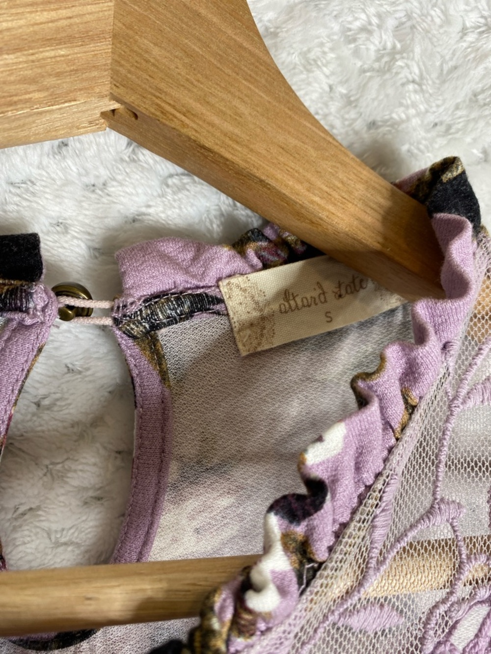 Altar'd State Lavender Floral Lace Yoke Tank Top - Picture 3 of 5